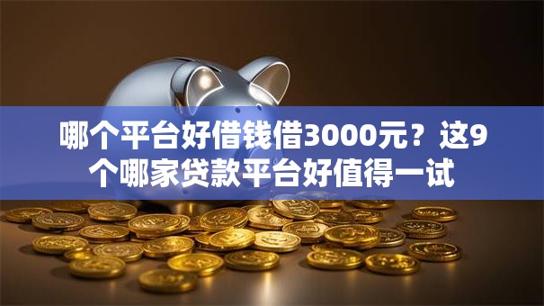 哪个平台好借钱借3000元？这9个哪家贷款平台好值得一试