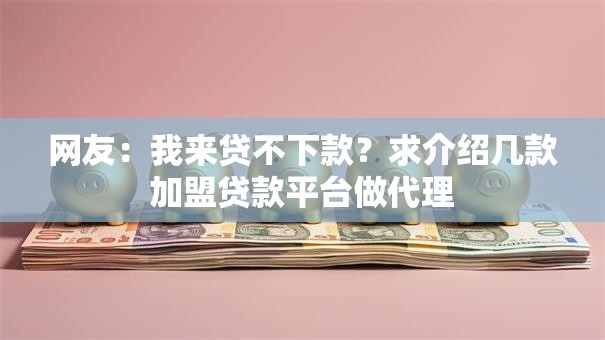 网友：我来贷不下款？求介绍几款加盟贷款平台做代理