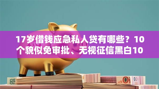 17岁借钱应急私人贷有哪些?10个貌似免审批、无视征信黑白100%秒下网贷口子合集 17岁借钱应急私人贷有哪些?10个貌似免审批、无视征信黑白100%秒下网贷口子合集