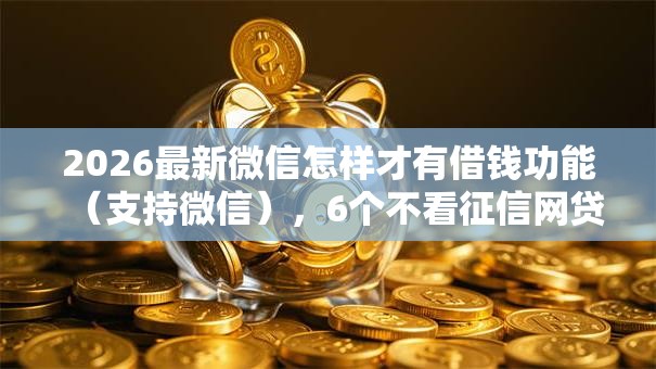 2026最新微信怎样才有借钱功能（支持微信），6个不看征信网贷平台放款快的软件无私分享