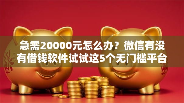 急需20000元怎么办？微信有没有借钱软件试试这5个无门槛平台