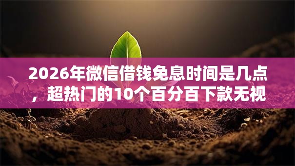 2026年微信借钱免息时间是几点,超热门的10个百分百下款无视黑白户网贷平台推荐 2026年微信借钱免息时间是几点,超热门的10个百分百下款无视黑白户网贷平台推荐