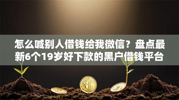 怎么喊别人借钱给我微信？盘点最新6个19岁好下款的黑户借钱平台