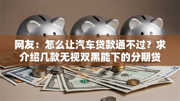 网友：怎么让汽车贷款通不过？求介绍几款无视双黑能下的分期贷