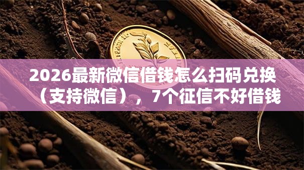 2026最新微信借钱怎么扫码兑换（支持微信），7个征信不好借钱的平台100%能借到无私分享