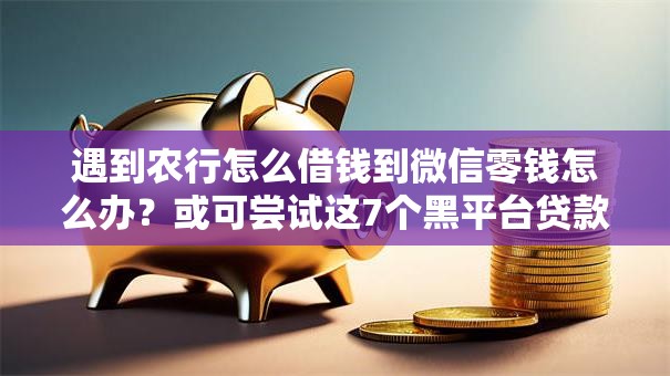 遇到农行怎么借钱到微信零钱怎么办？或可尝试这7个黑平台贷款