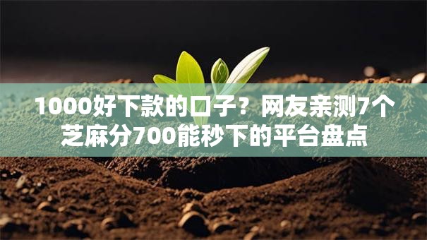 1000好下款的口子？网友亲测7个芝麻分700能秒下的平台盘点