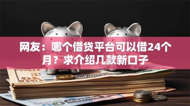 网友：哪个借贷平台可以借24个月？求介绍几款新口子