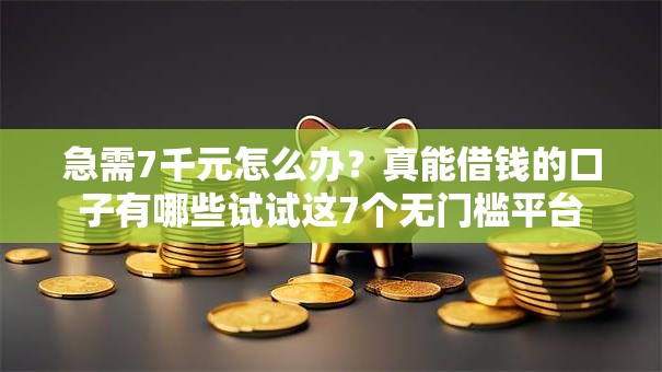 急需7千元怎么办？真能借钱的口子有哪些试试这7个无门槛平台