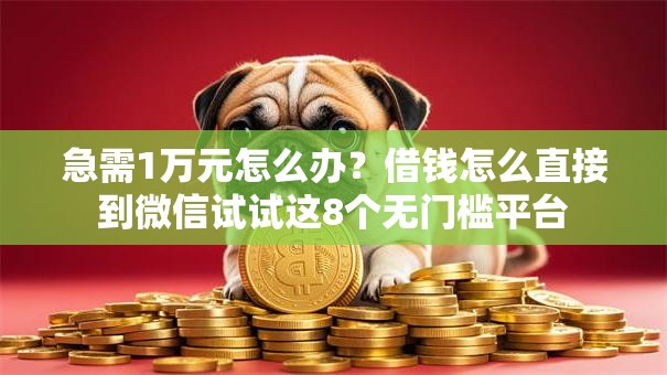 急需1万元怎么办？借钱怎么直接到微信试试这8个无门槛平台