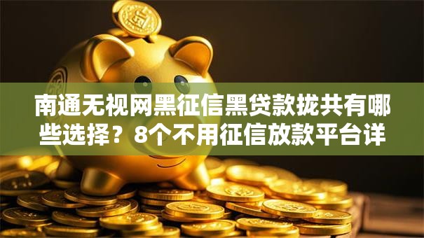 南通无视网黑征信黑贷款拢共有哪些选择？8个不用征信放款平台详解