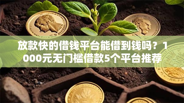 放款快的借钱平台能借到钱吗？1000元无门槛借款5个平台推荐