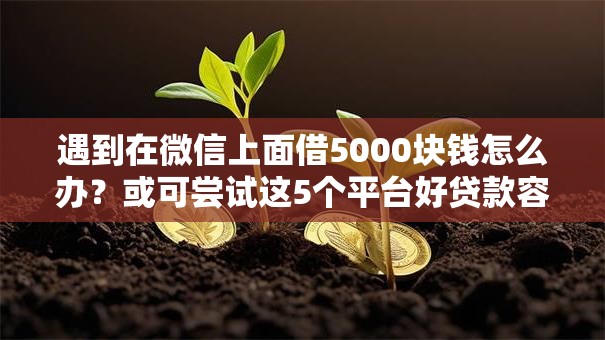 遇到在微信上面借5000块钱怎么办?或可尝试这5个平台好贷款容易通过 遇到在微信上面借5000块钱怎么办?或可尝试这5个平台好贷款容易通过