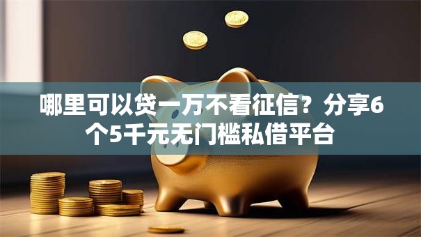 哪里可以贷一万不看征信？分享6个5千元无门槛私借平台