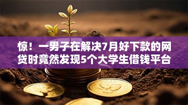 惊！一男子在解决7月好下款的网贷时竟然发现5个大学生借钱平台，事后分享了出来