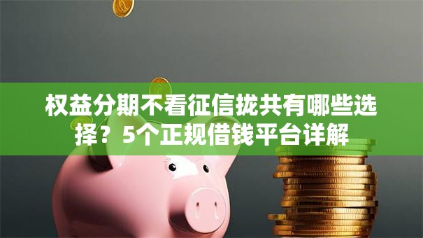 权益分期不看征信拢共有哪些选择？5个正规借钱平台详解