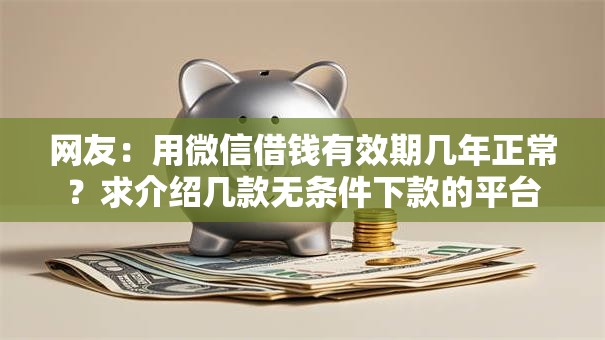 网友：用微信借钱有效期几年正常？求介绍几款无条件下款的平台