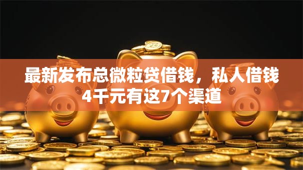 最新发布总微粒贷借钱，私人借钱4千元有这7个渠道
