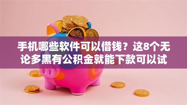 手机哪些软件可以借钱？这8个无论多黑有公积金就能下款可以试试