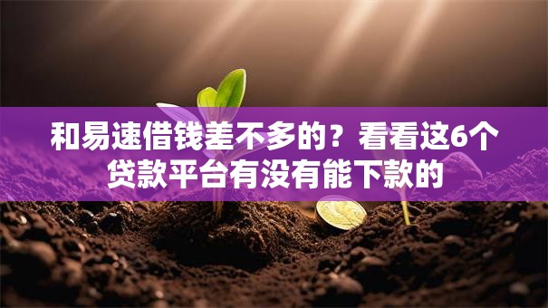 和易速借钱差不多的？看看这6个贷款平台有没有能下款的