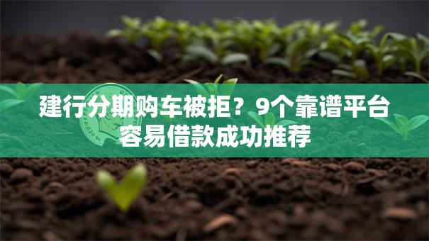 建行分期购车被拒？9个靠谱平台容易借款成功推荐