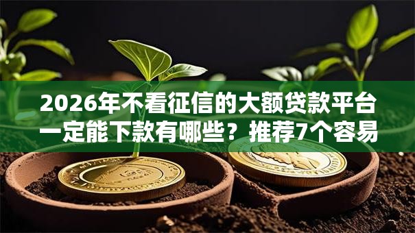 2026年不看征信的大额贷款平台一定能下款有哪些？推荐7个容易下款的平台