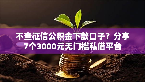 不查征信公积金下款口子？分享7个3000元无门槛私借平台