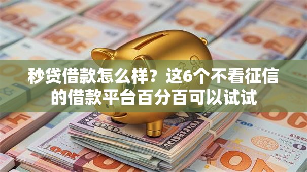 秒贷借款怎么样？这6个不看征信的借款平台百分百可以试试