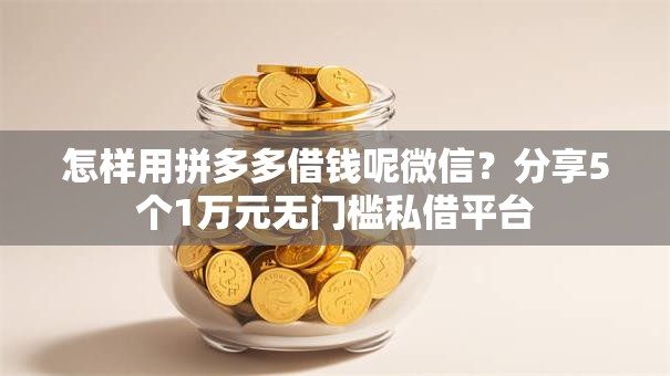 怎样用拼多多借钱呢微信?分享5个1万元无门槛私借平台 怎样用拼多多借钱呢微信?分享5个1万元无门槛私借平台