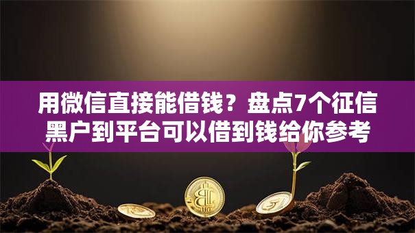 用微信直接能借钱？盘点7个征信黑户到平台可以借到钱给你参考