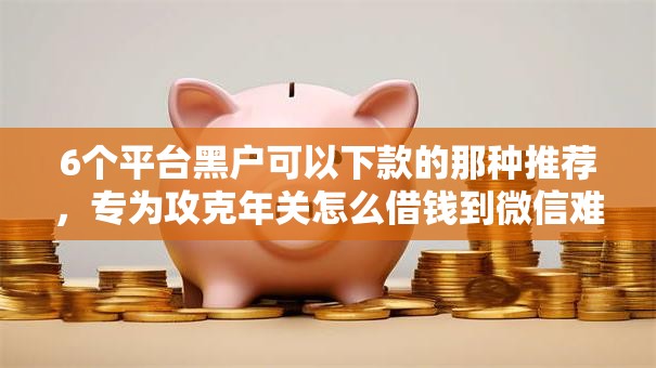 6个平台黑户可以下款的那种推荐，专为攻克年关怎么借钱到微信难题
