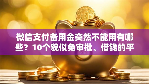 微信支付备用金突然不能用有哪些?10个貌似免审批、借钱的平台100%能借到合集 微信支付备用金突然不能用有哪些?10个貌似免审批、借钱的平台100%能借到合集