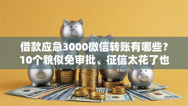 借款应急3000微信转账有哪些？10个貌似免审批、征信太花了也能借钱的平台合集