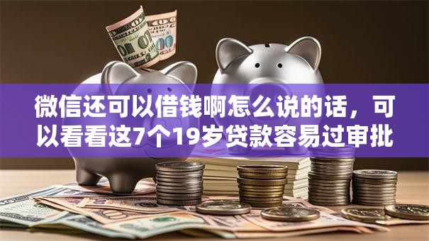 微信还可以借钱啊怎么说的话，可以看看这7个19岁贷款容易过审批的口子