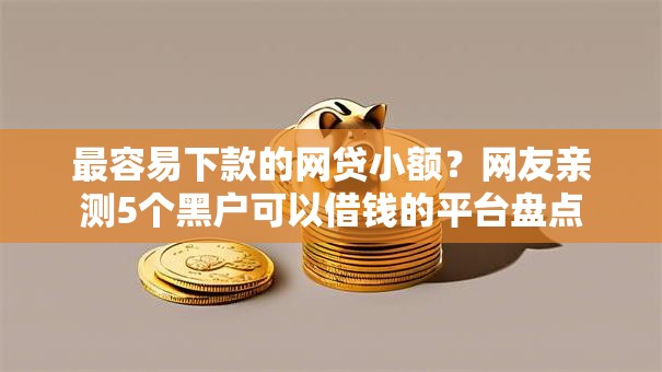 最容易下款的网贷小额？网友亲测5个黑户可以借钱的平台盘点