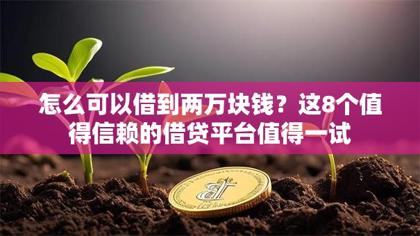 怎么可以借到两万块钱？这8个值得信赖的借贷平台值得一试