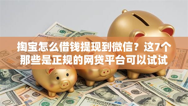 掏宝怎么借钱提现到微信？这7个那些是正规的网贷平台可以试试
