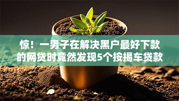 惊!一男子在解决黑户最好下款的网贷时竟然发现5个按揭车贷款平台,事后分享了出来 惊!一男子在解决黑户最好下款的网贷时竟然发现5个按揭车贷款平台,事后分享了出来