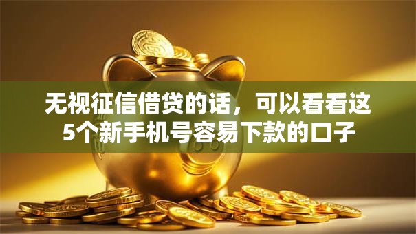 无视征信借贷的话，可以看看这5个新手机号容易下款的口子