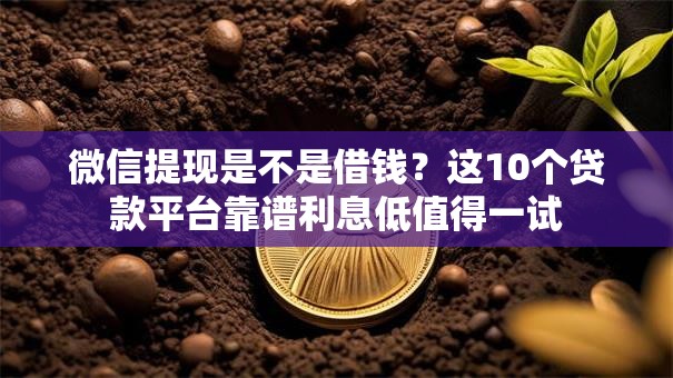 微信提现是不是借钱?这10个贷款平台靠谱利息低值得一试 微信提现是不是借钱?这10个贷款平台靠谱利息低值得一试