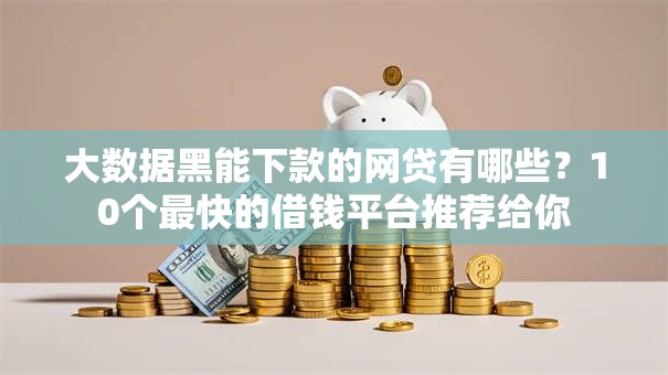 大数据黑能下款的网贷有哪些？10个最快的借钱平台推荐给你