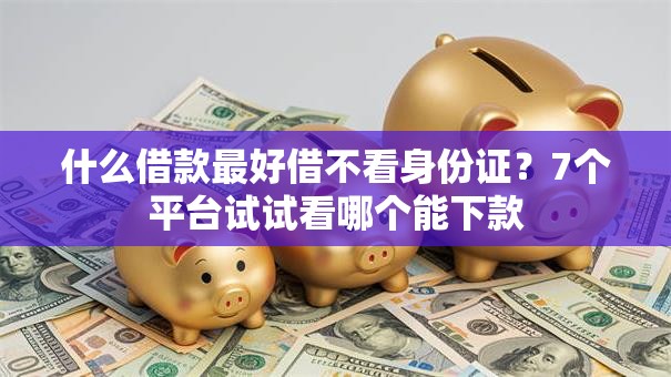 什么借款最好借不看身份证?7个平台试试看哪个能下款 什么借款最好借不看身份证?7个平台试试看哪个能下款