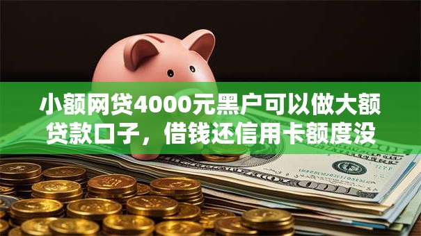 小额网贷4000元黑户可以做大额贷款口子，借钱还信用卡额度没了的5个平台介绍
