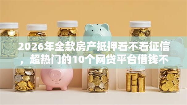 2026年全款房产抵押看不看征信，超热门的10个网贷平台借钱不上征信记录的推荐