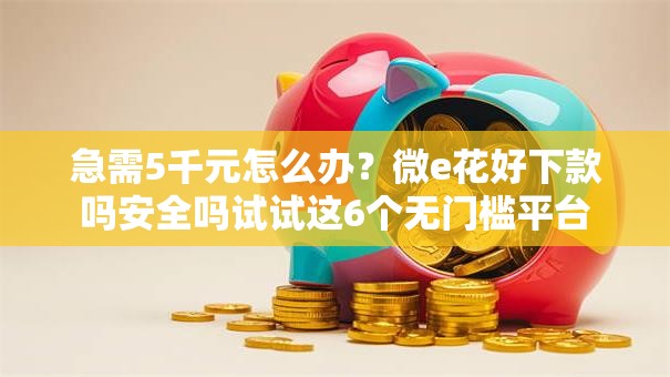 急需5千元怎么办？微e花好下款吗安全吗试试这6个无门槛平台