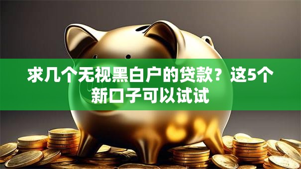 求几个无视黑白户的贷款？这5个新口子可以试试