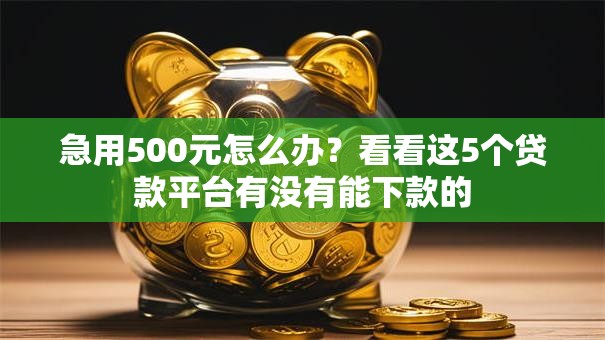 急用500元怎么办？看看这5个贷款平台有没有能下款的