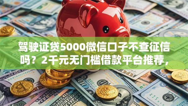 驾驶证贷5000微信口子不查征信吗？2千元无门槛借款平台推荐，7个什么贷款平台比较靠谱盘点