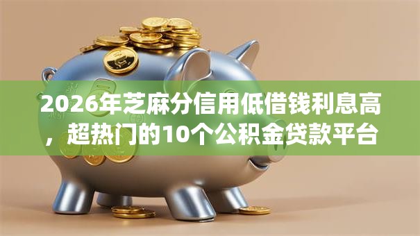 2026年芝麻分信用低借钱利息高，超热门的10个公积金贷款平台app推荐