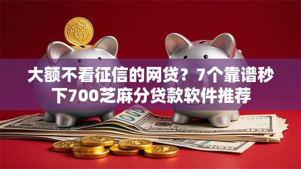 大额不看征信的网贷？7个靠谱秒下700芝麻分贷款软件推荐